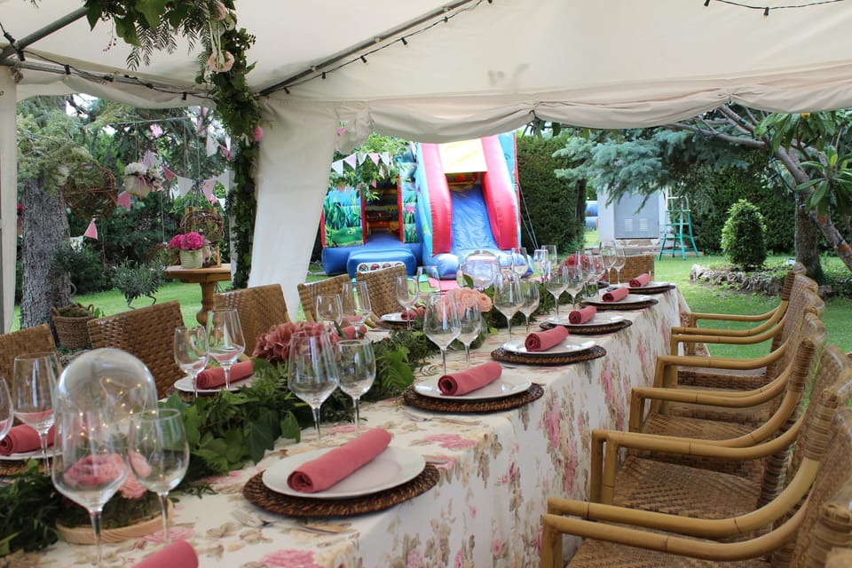 Outdoor banquet area