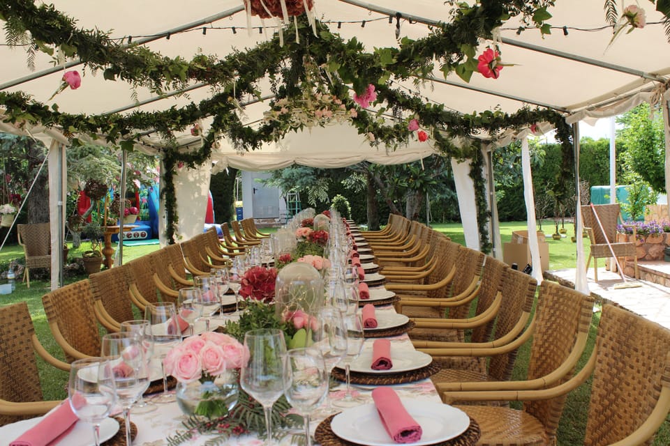 Outdoor banquet area