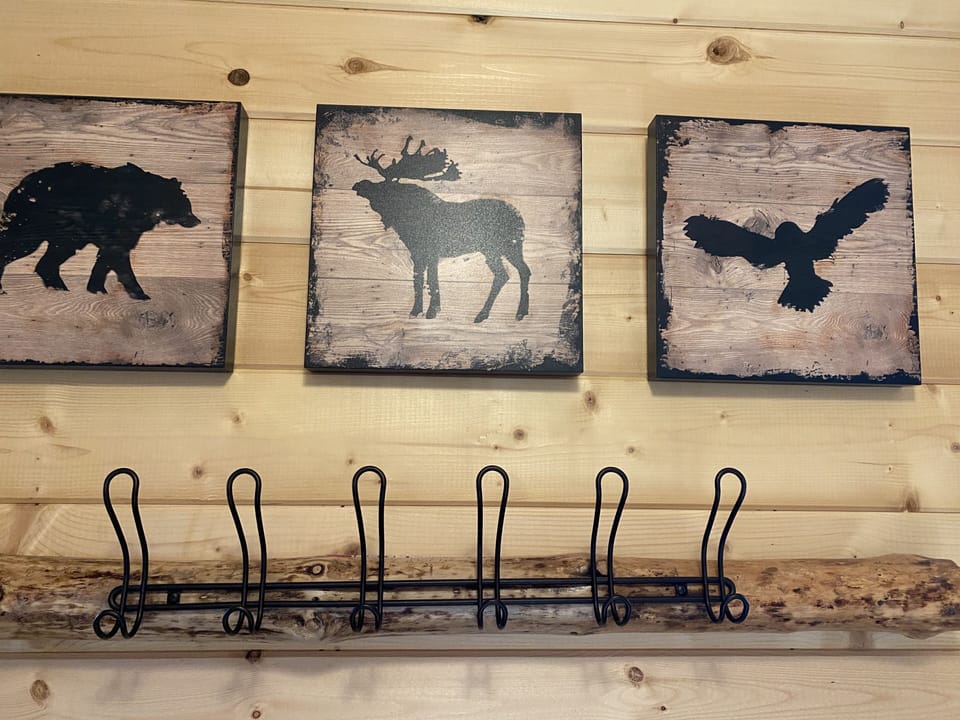 The bunk room features are made from timber harvested on the property.
