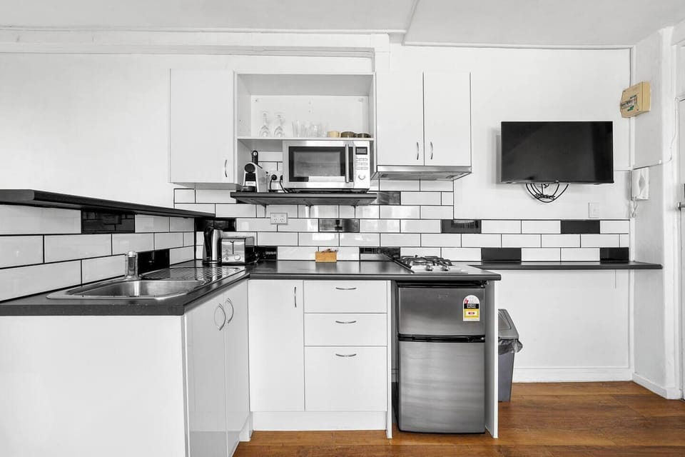 Compact utilitarian kitchen