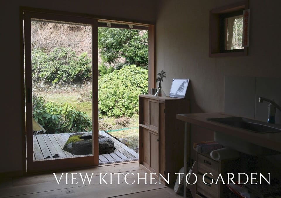 View the garden from the kitchen