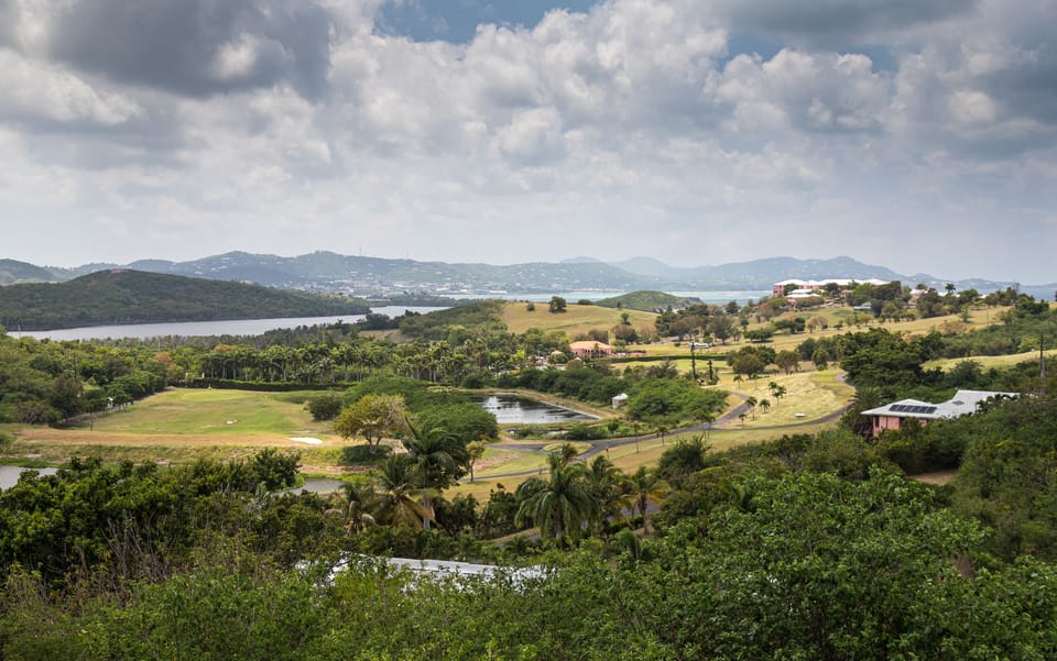 View of golf course, The Buccaneer, and Christiansted harbor