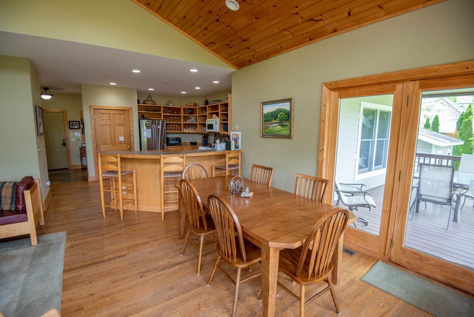 Dining room table with bar seating...