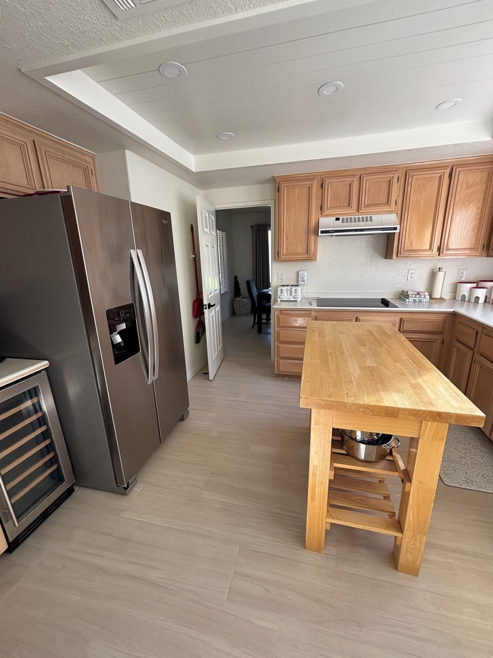 The kitchen has a nice-sized island for additional prep space. 
