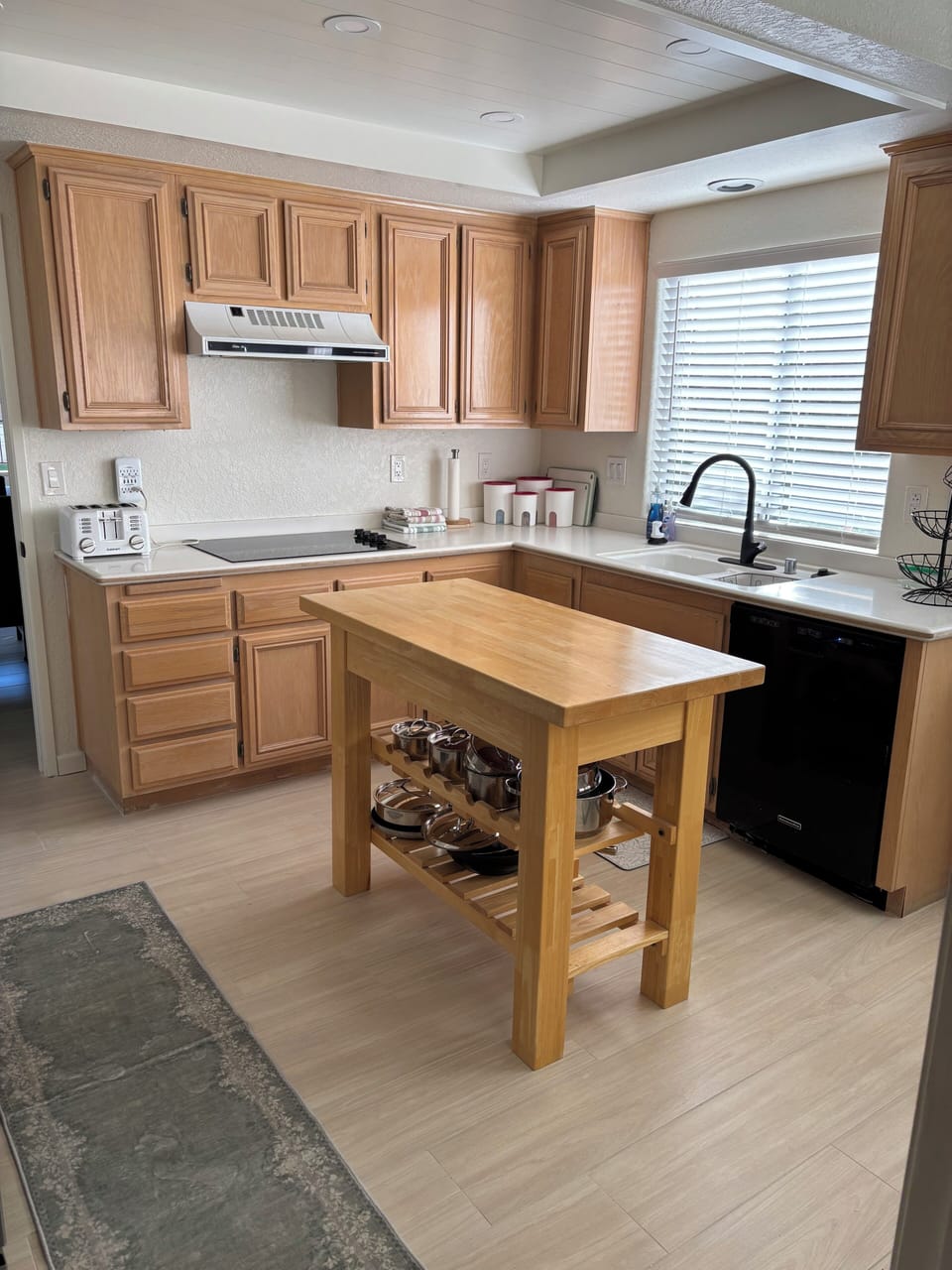 The kitchen is well equipped with everything you'll need during your stay.