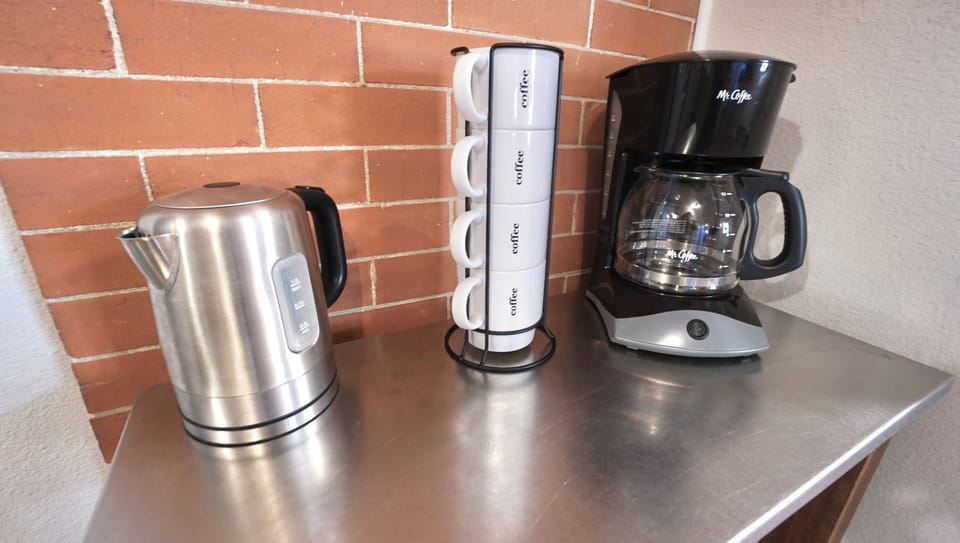 Coffee Station | Coffee Maker, Hot Water Kettle, Coffee, Creamer and Sugar