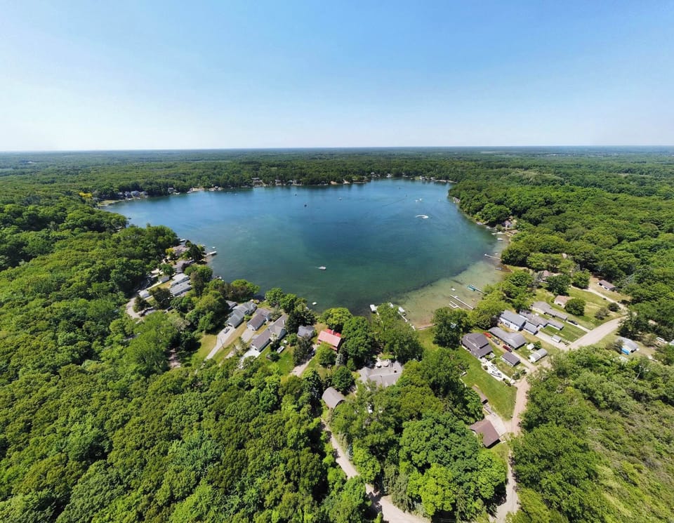 overhead view (red roof)