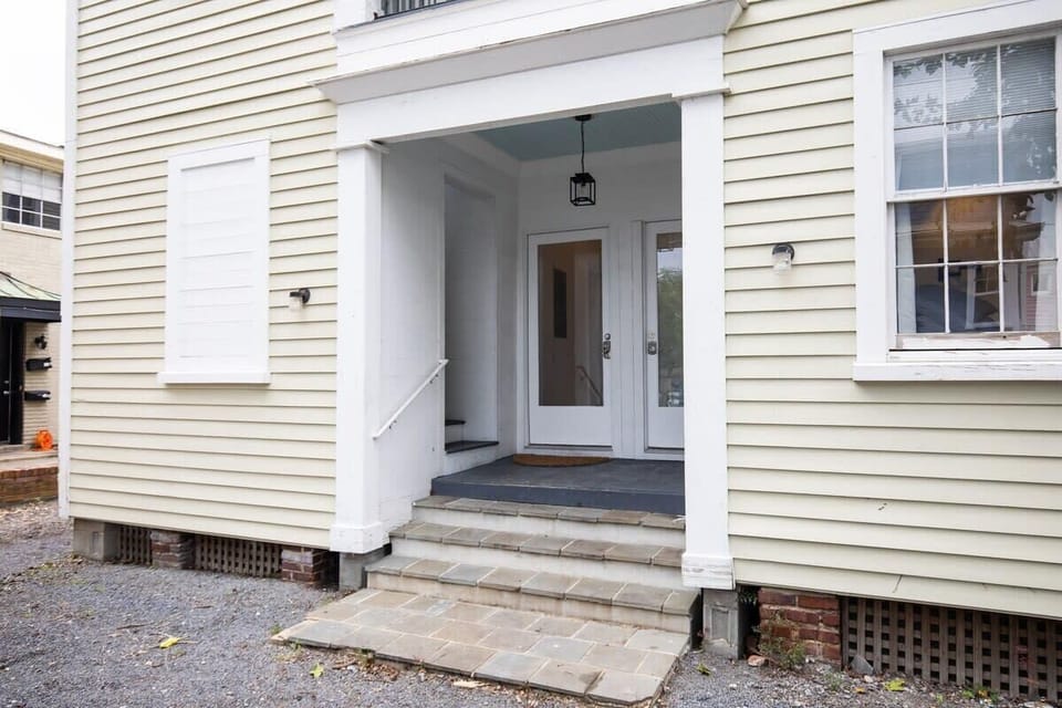 Back of the house, steps leading to your entrance