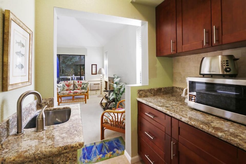 kitchenette has two burner cooktop (stored in cabinet) refrigerator (not shown)