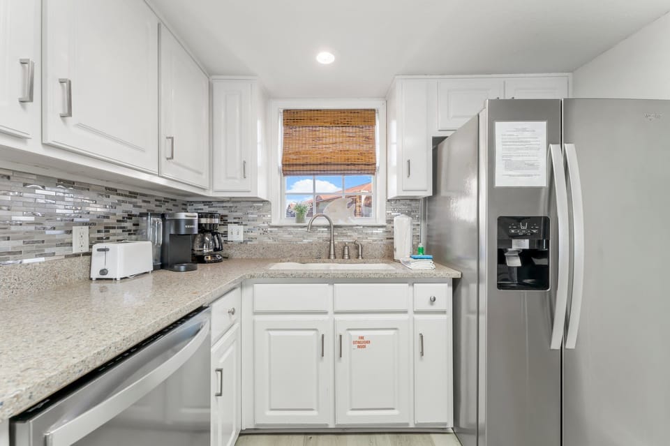 Open kitchen and dining area
