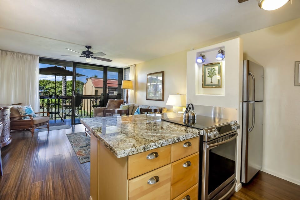 Open Kitchen to Cook While Enjoying Outdoor Views