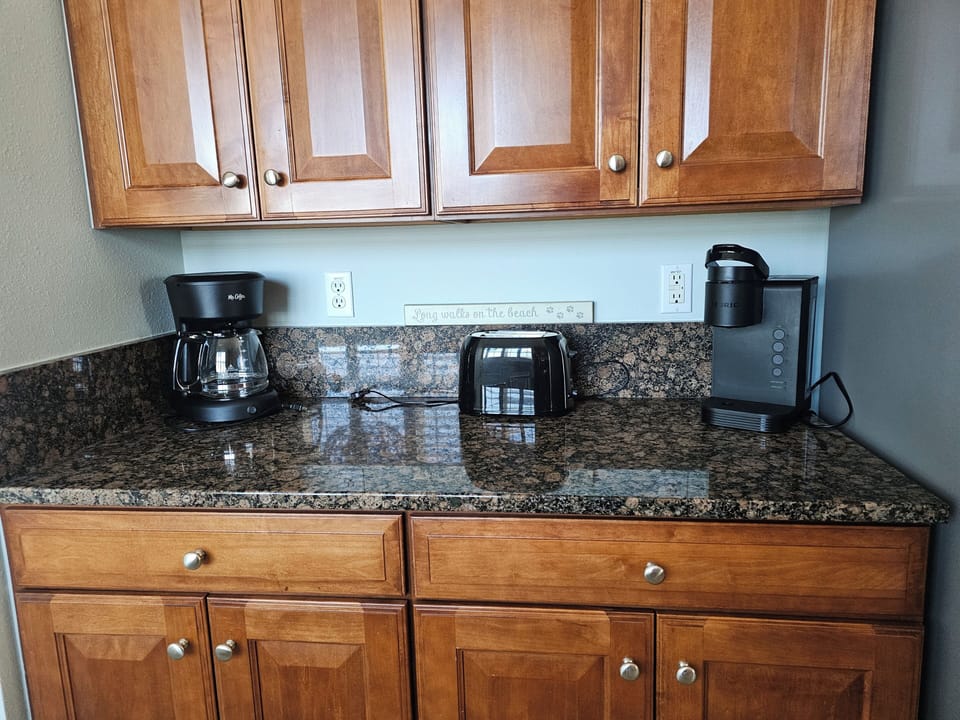 Make your morning coffee in the Keurig or the Drip Coffee Maker.