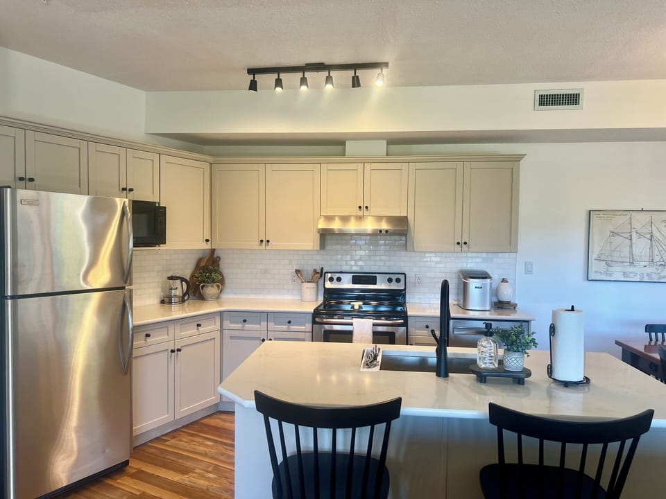 Kitchen and island