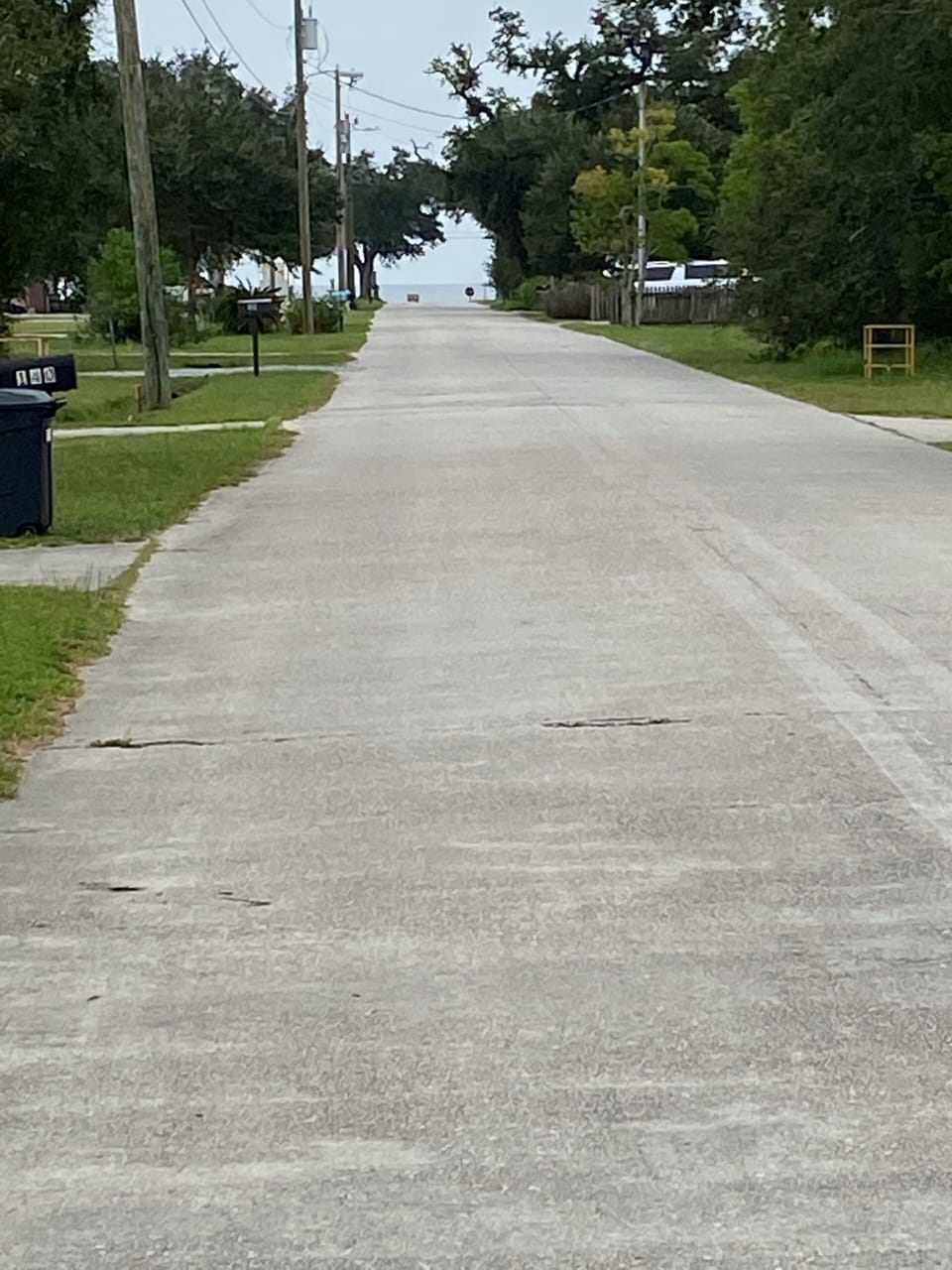 Short walk on this road to the Waveland beach