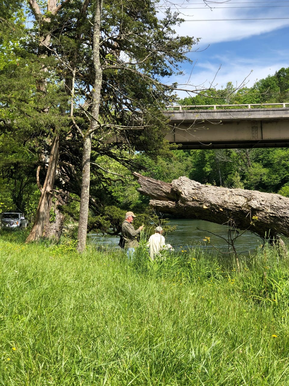 Public fishing area across from house