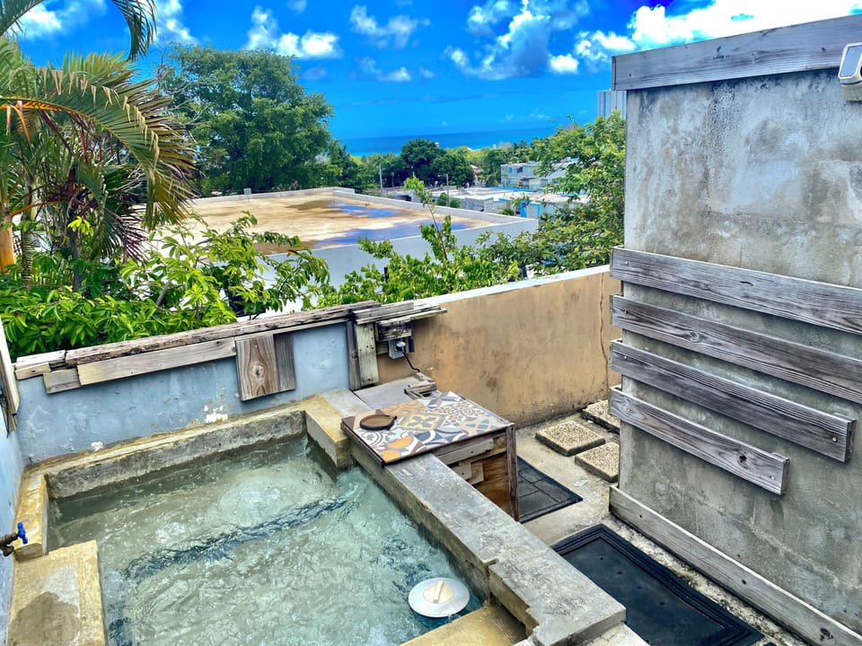 Outdoor spa tub