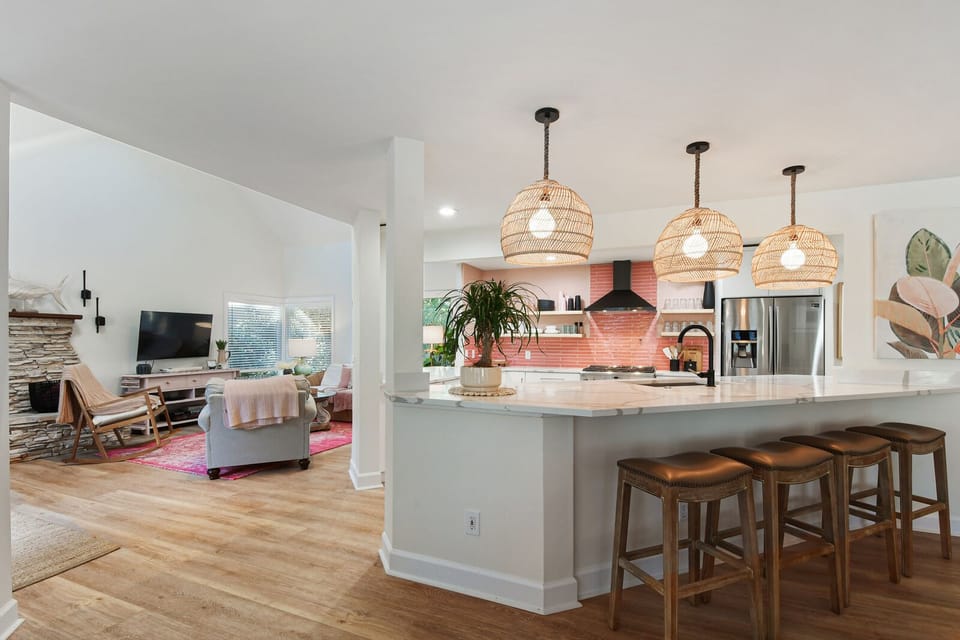 kitchen and den