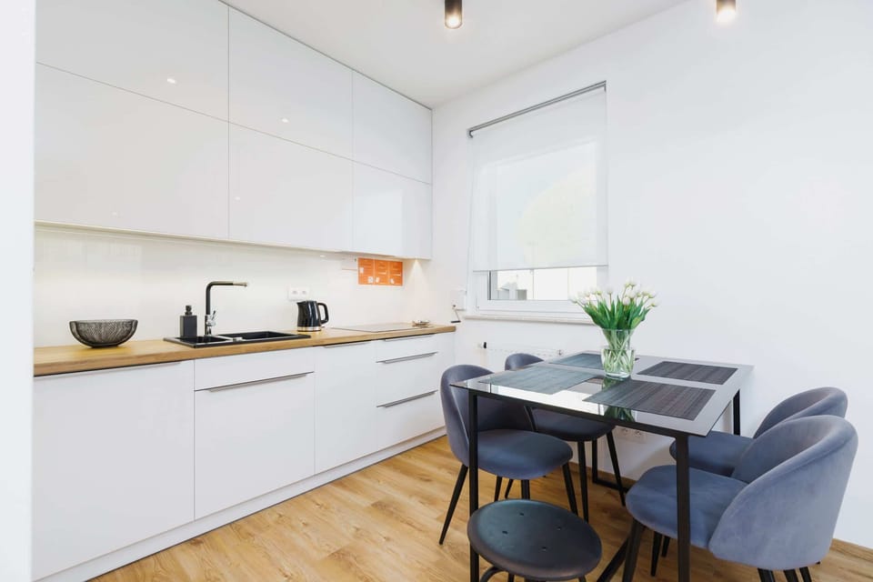 The kitchenette's practical layout maximizes space and functionality.