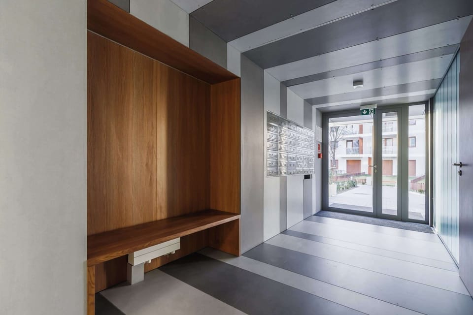 Modern amenities and stylish architecture define this exceptional building.