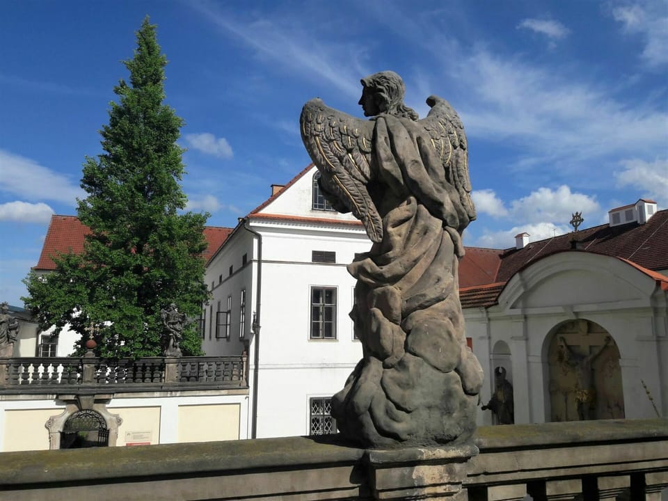 Cloud, Sky, Building, Window, Sculpture, Statue, Tree, Art, City, Facade