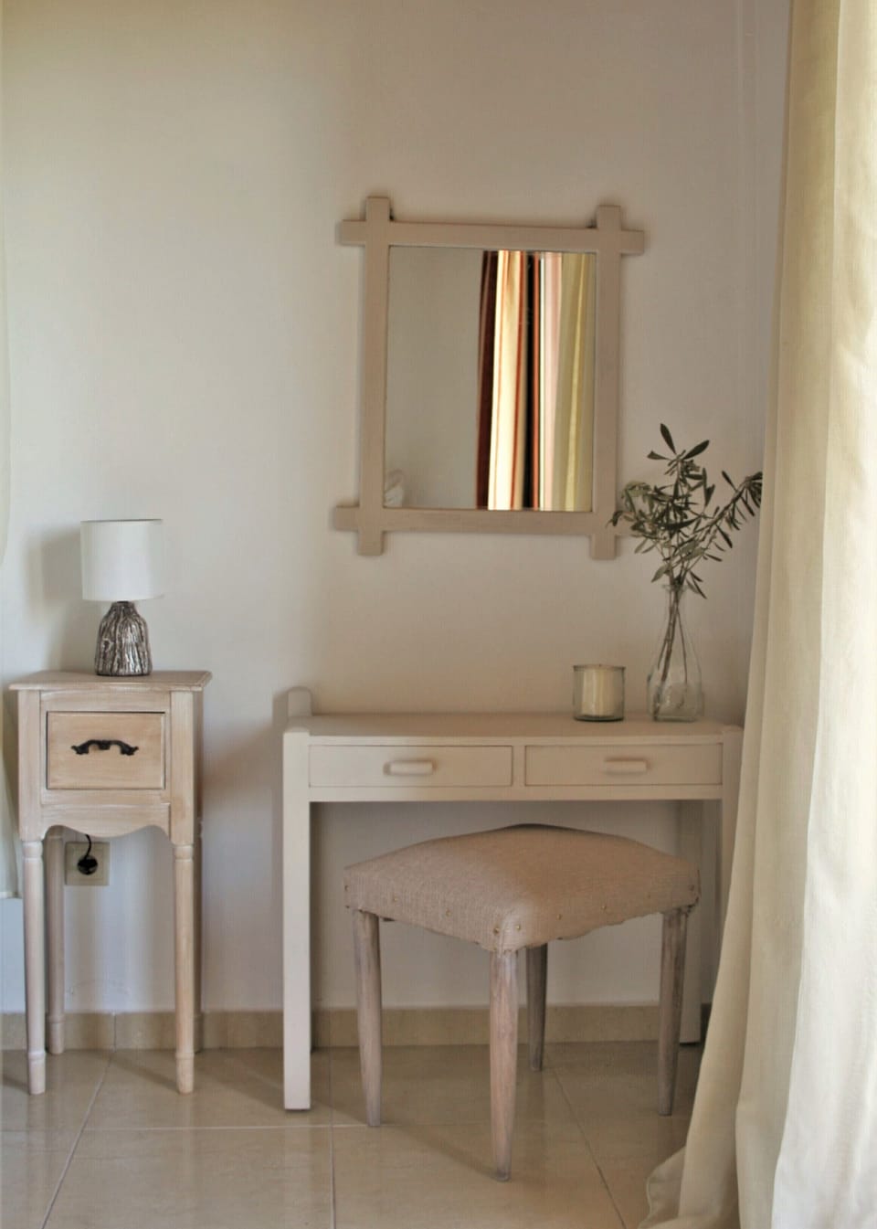 Beauty area in bedroom in upper floor