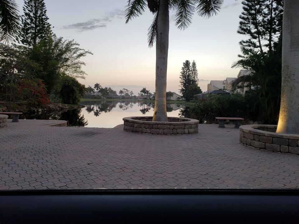 Lake with seating