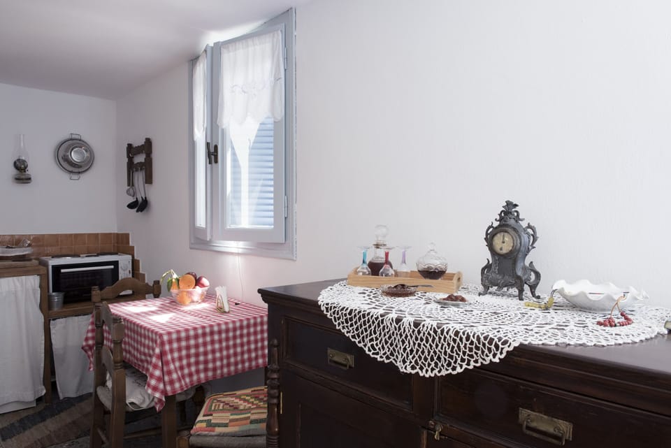 ..is decorated with antique furniture.