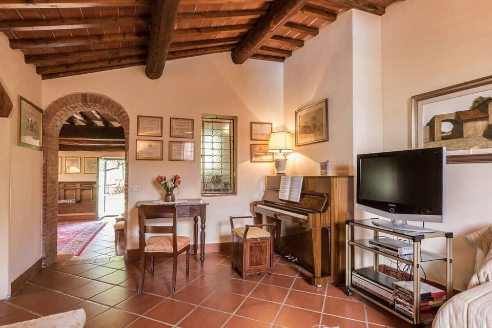 Piano room with comfortable seating