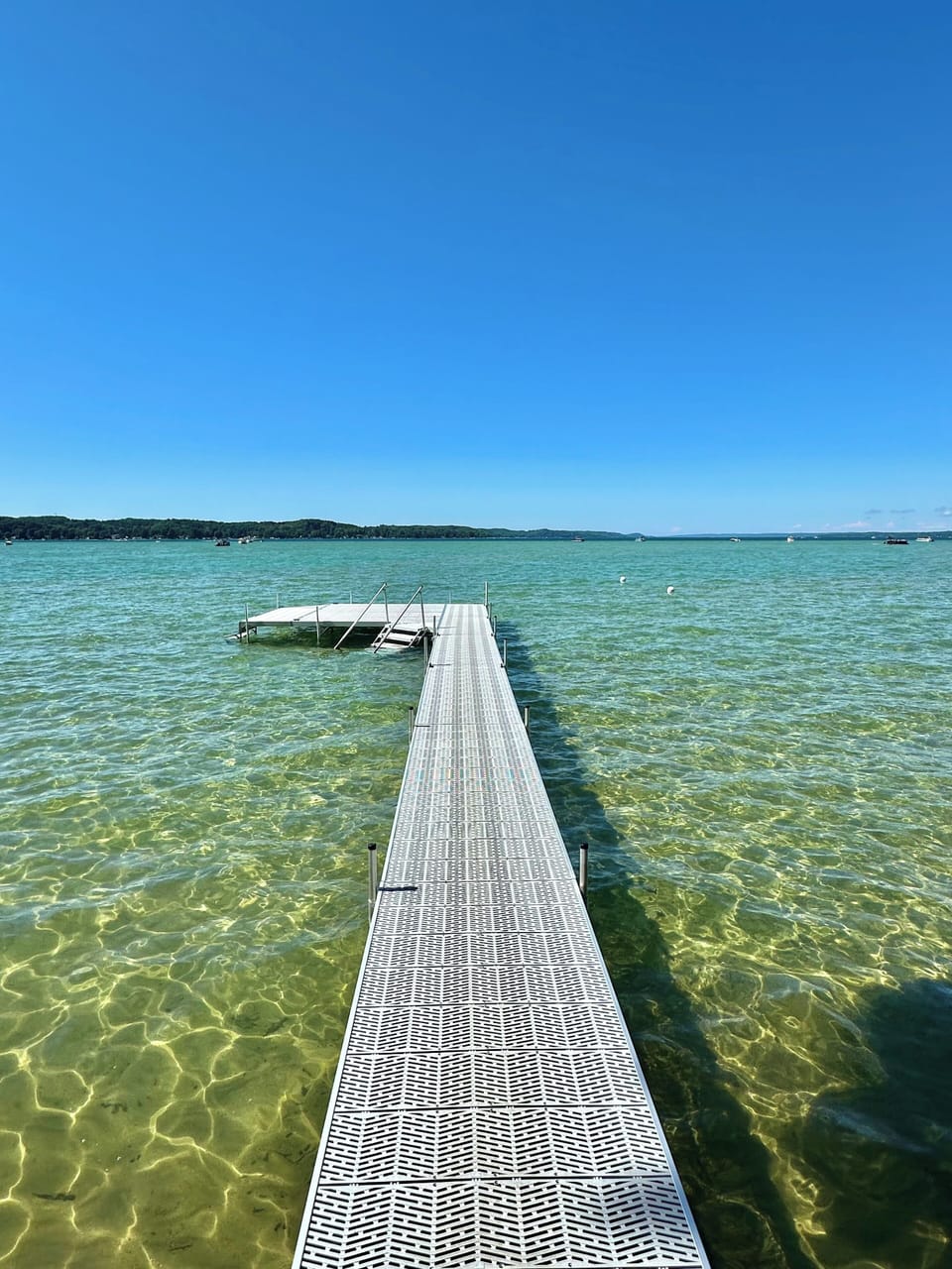The dock has a large area for hanging out day or evening (watch the sunset)!