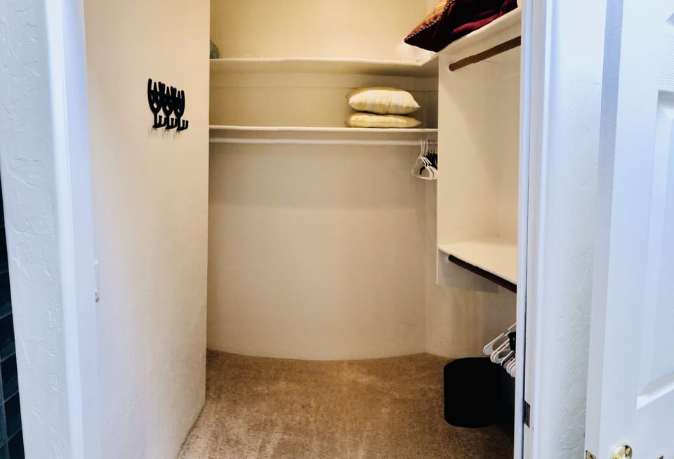 Master bedroom walk in closet