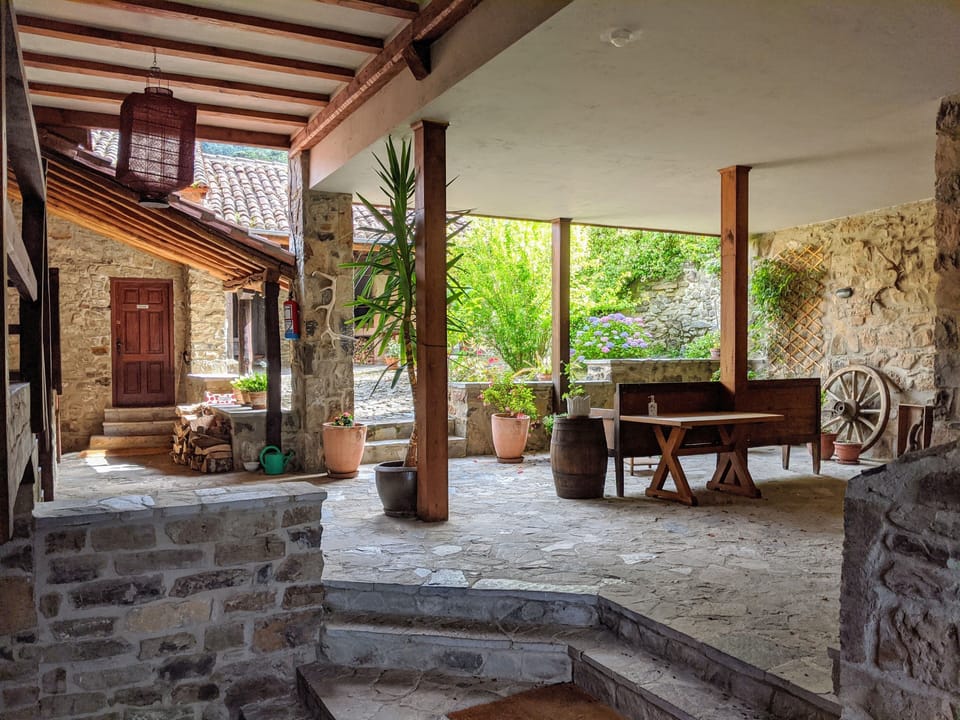 The peaceful apartments courtyard 