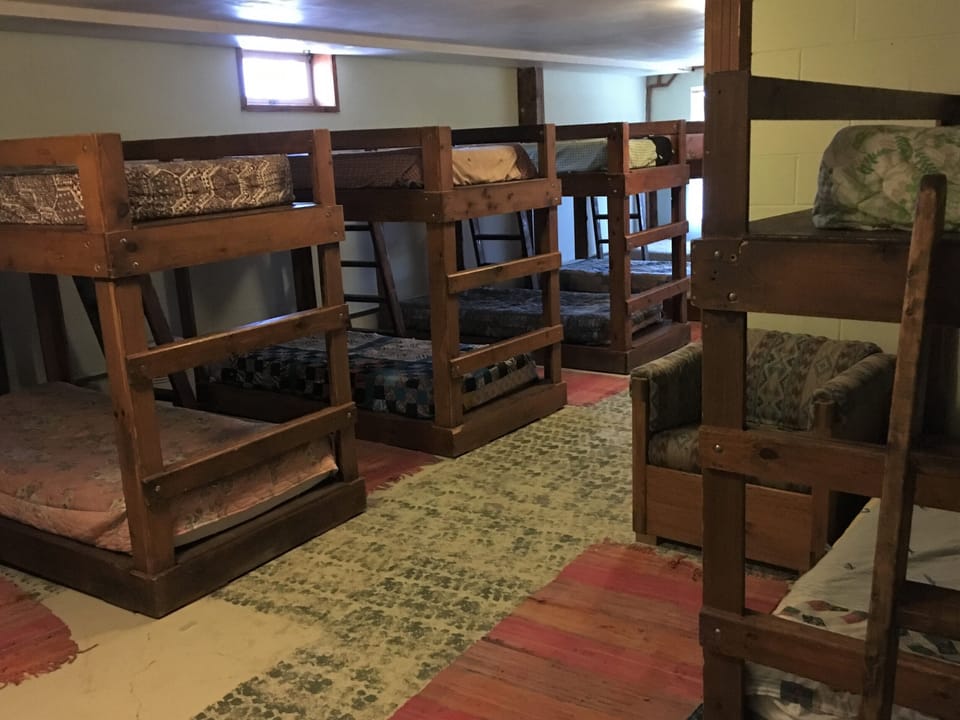 Sleeping accommodations are in two community-style bunk rooms in the basement. 