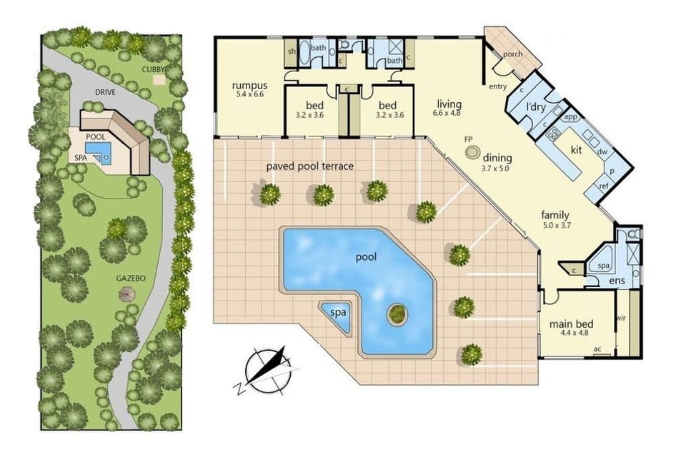 House and property layout.