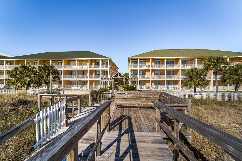 view of buildings from boardwalk
