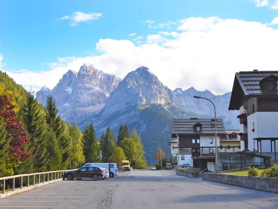 Mountainous Landforms, Mountain, Mountain Range, Sky, Alps, Highland, Town, Road, Hill Station, Tree