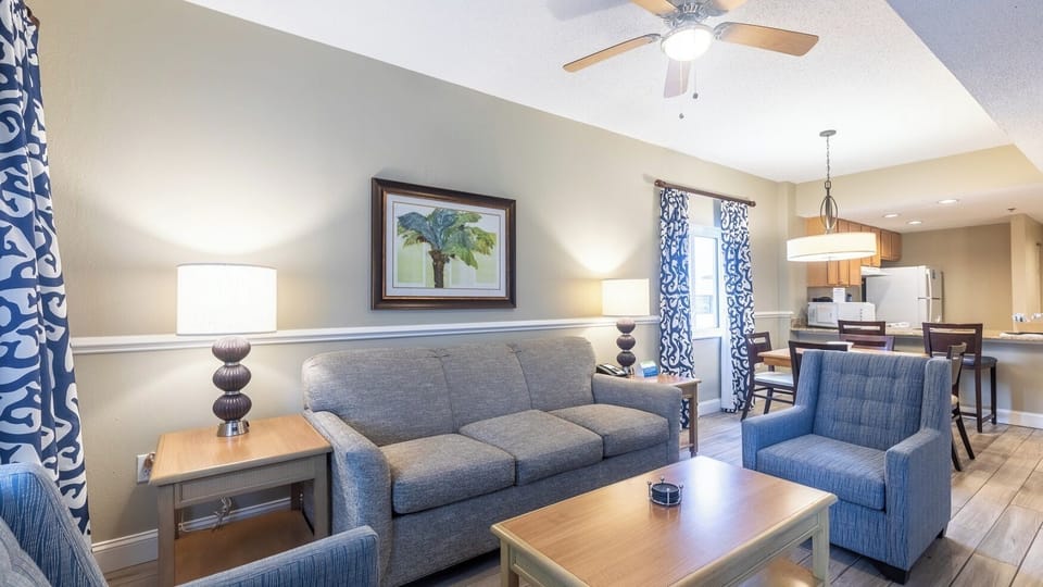 Living Area • Sofa + Kitchen Access