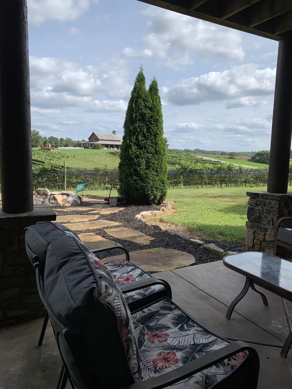 View from lower level patio area