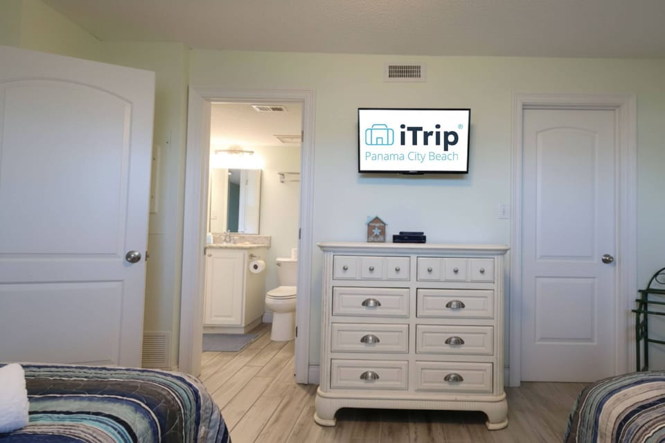 Enjoy watching your favorite show on the mounted tv.
