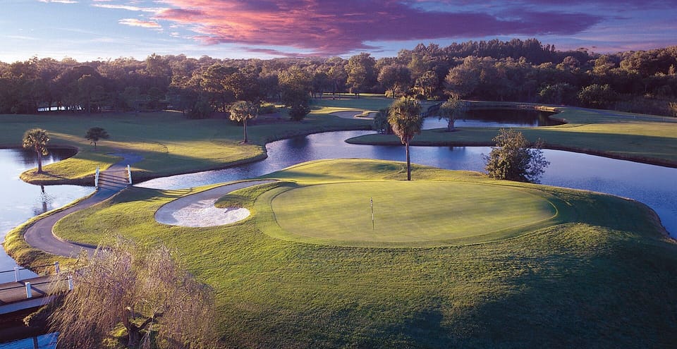 Beautiful shot of one of the Resort's 72 golf holes over 4 different courses