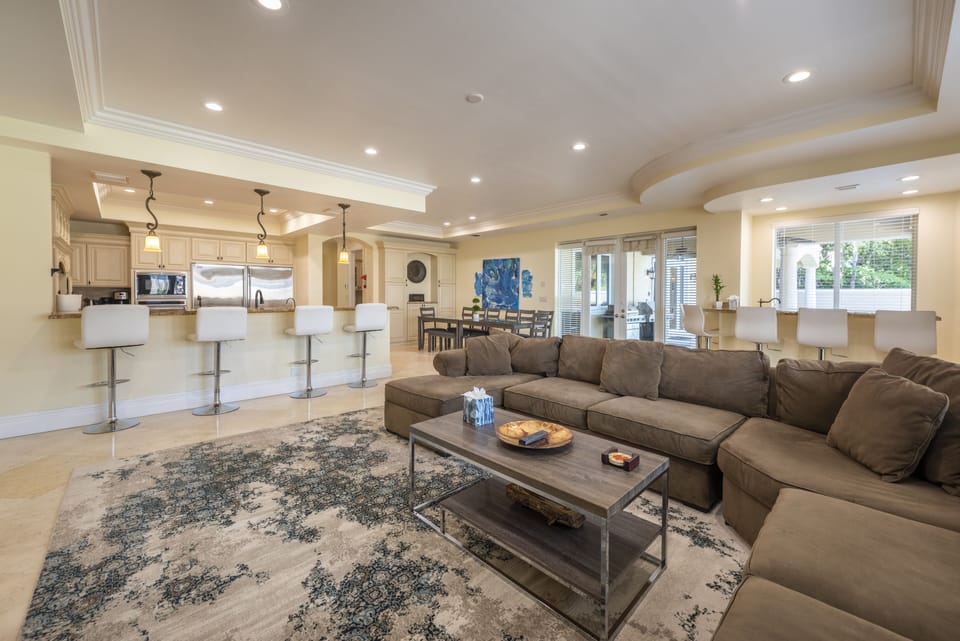 Incredible space with tons of comfortable seating and new 82" TV with sound bar