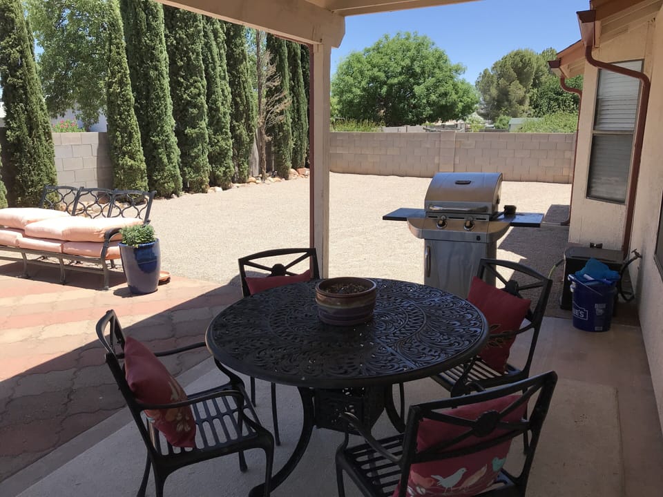 Back Patio with Corn Hole game area