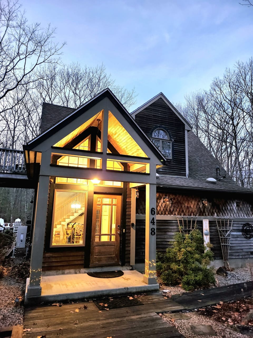Front entrance with keyless entry pad

