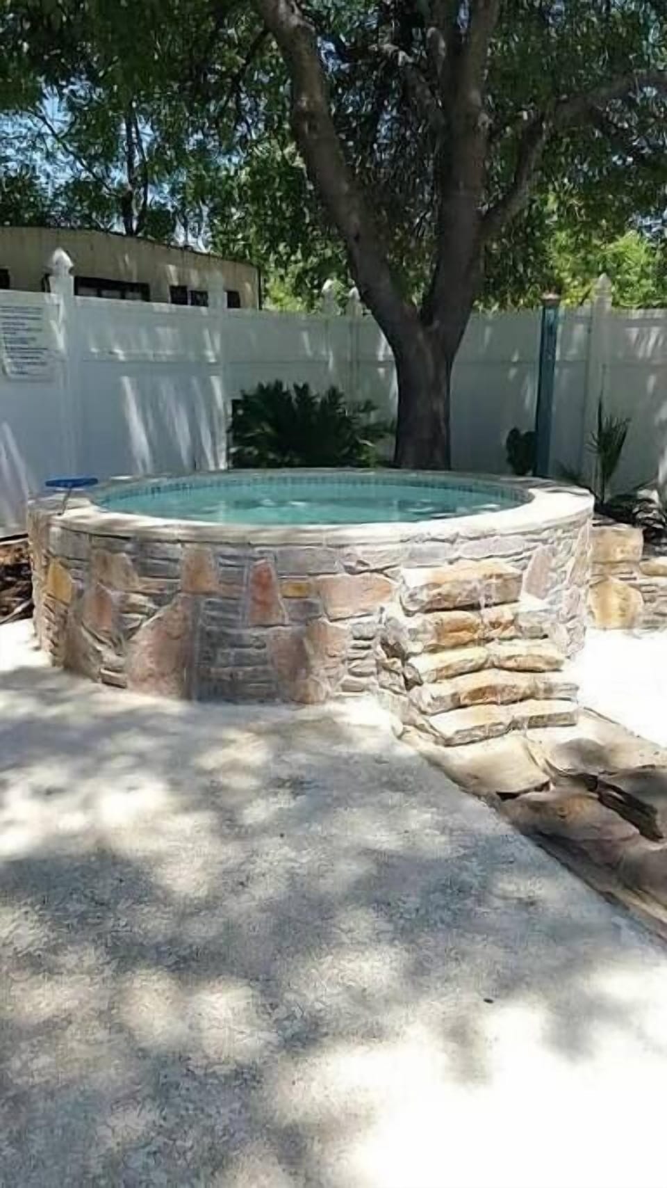 Shared Hot Tub. A 1 minute walk away.