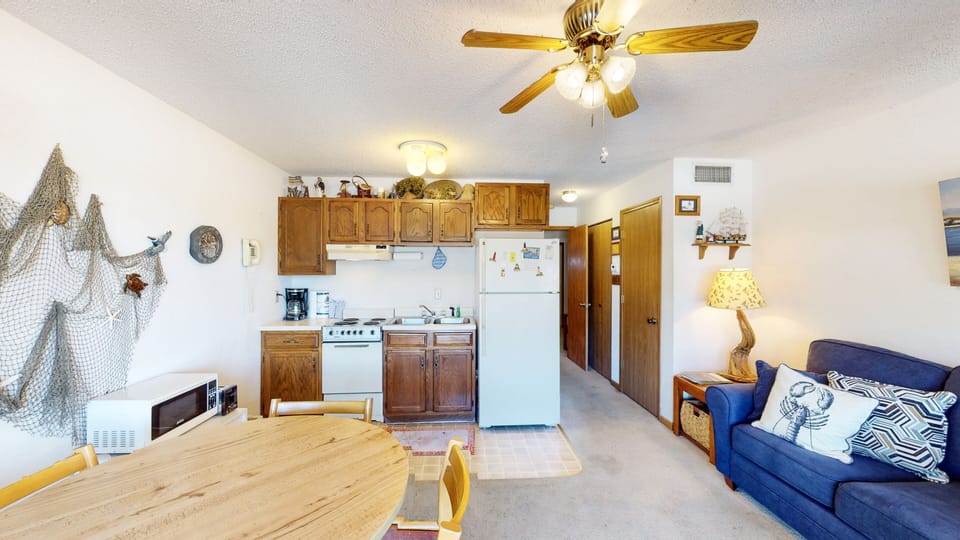 Kitchen open to living area