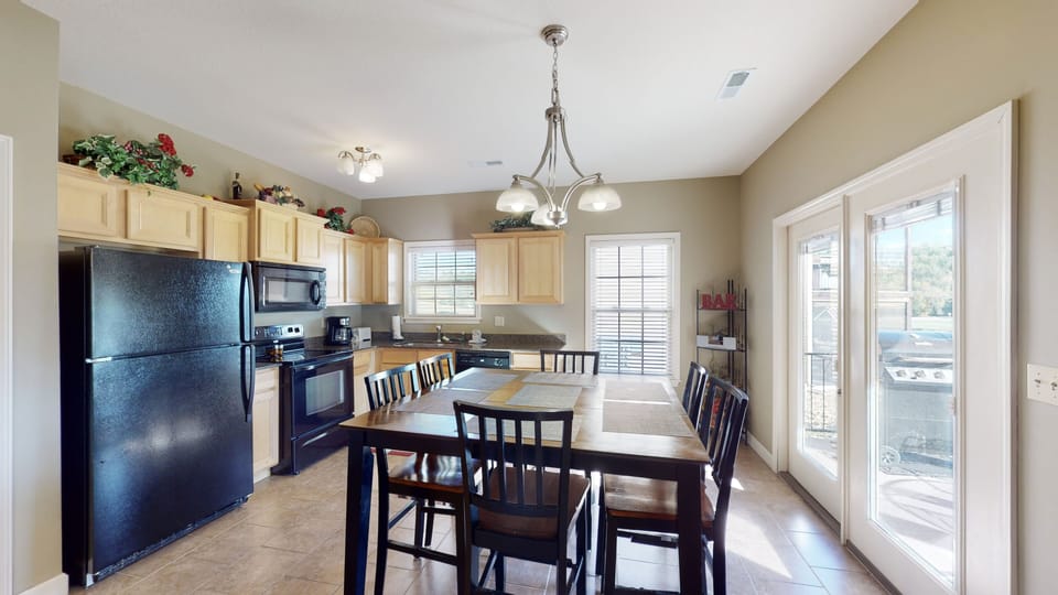 Dining area and kitchen