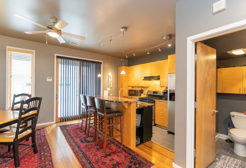 kitchen and 1/2 bath