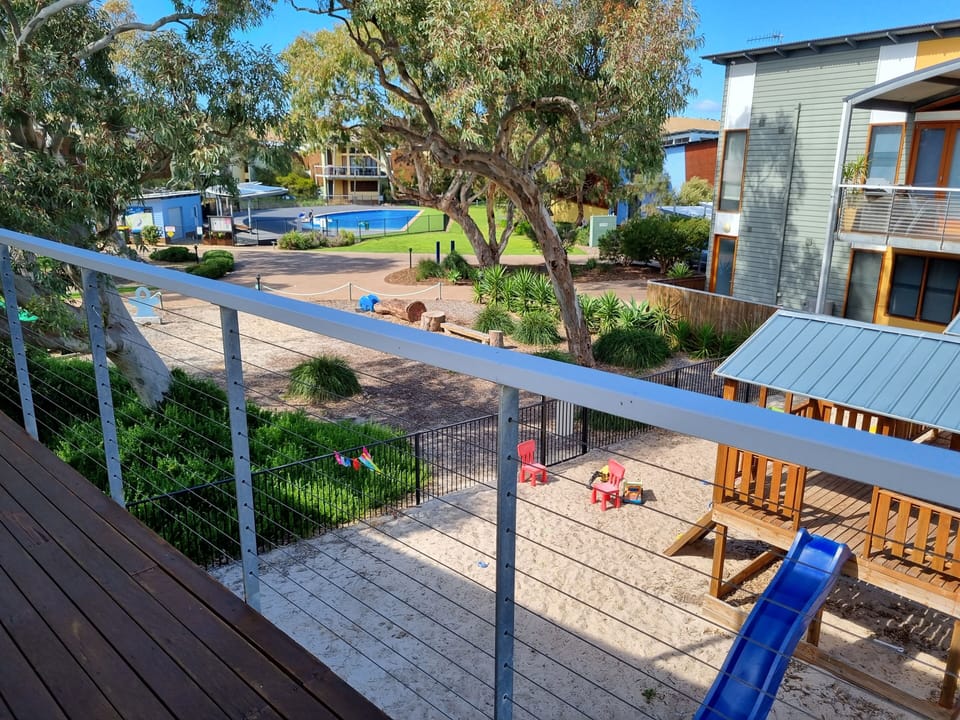 Villa 32 South Shores Resort, Normanville - view to main pool and playground
 