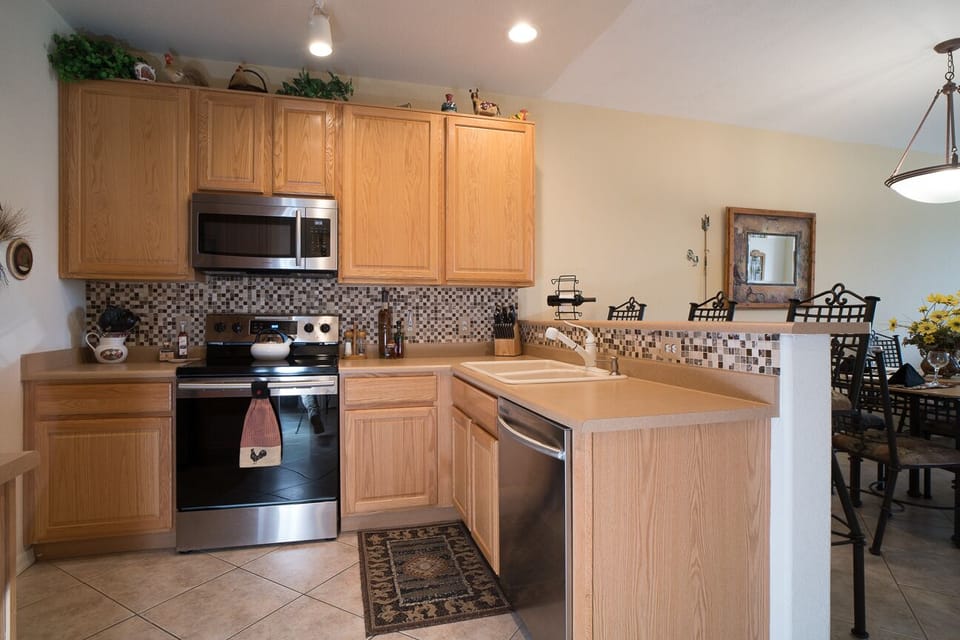 Kitchen with upgraded stainless steel appliances