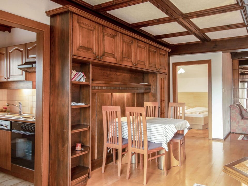 Furniture, Room, Property, Building, Interior Design, Cabinetry, Table, House, Beam, Real Estate