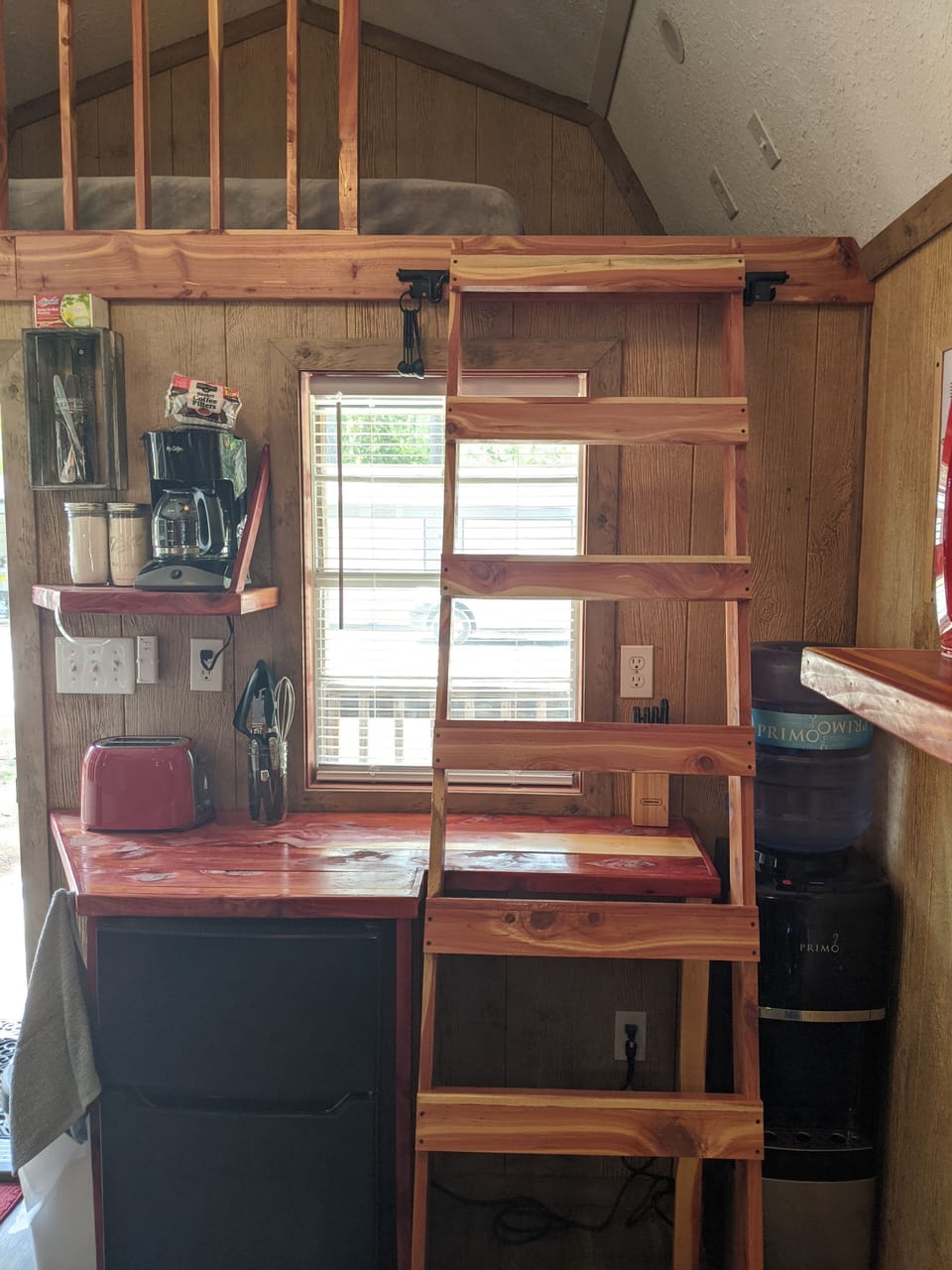 Loft ladder to single bed